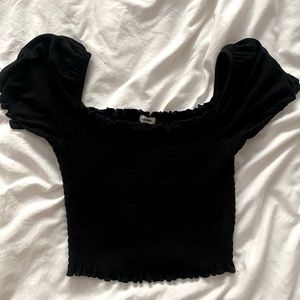 Garage Puff Sleeved Shirred Top